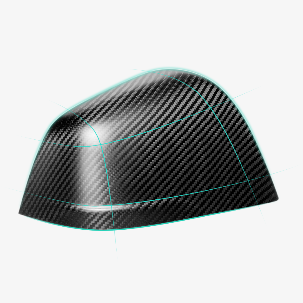 Carbon Fiber Side Mirror Caps for Tesla Model S