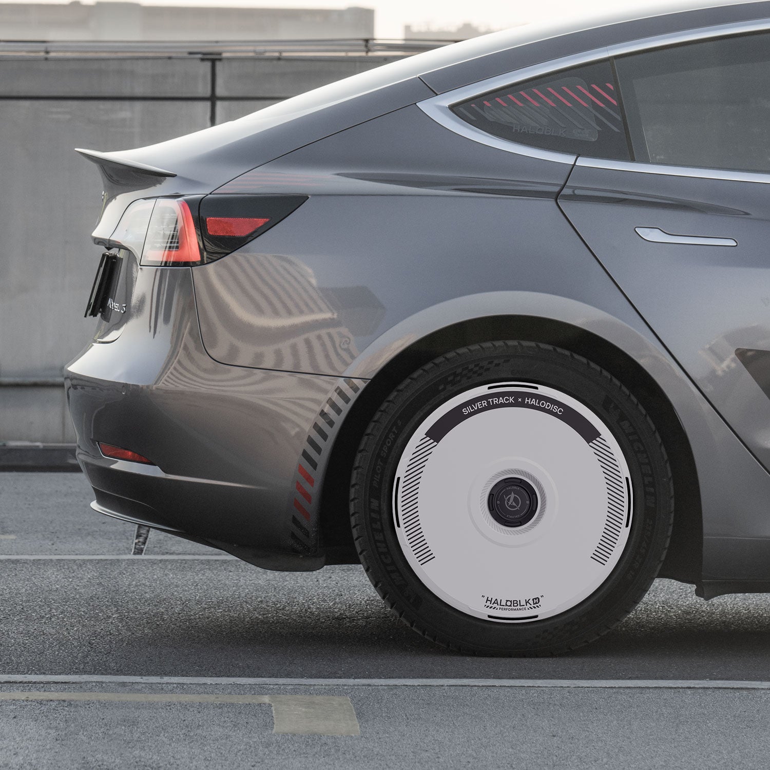 HALODISC 2 Wheel Covers for Tesla Model 3 2017-2018 19" Performance Wheels丨Silver Track