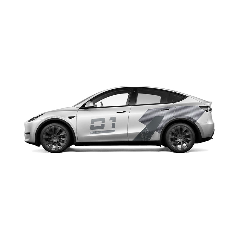 Custom Printable Vinyl Wrap for Tesla Model Y - Silver White